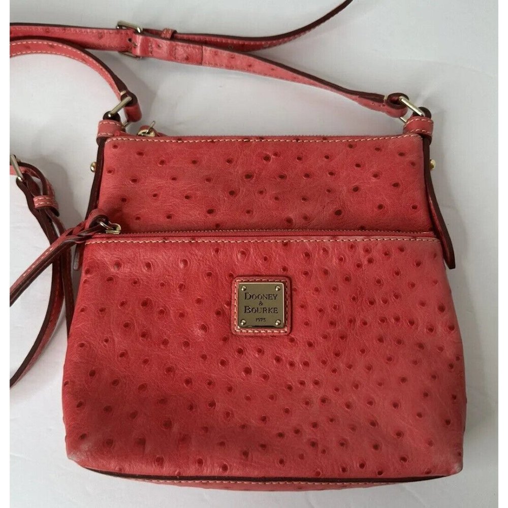 NWOT Dooney & Bourke Ostrich Crossbody Shoulder Bag Pink